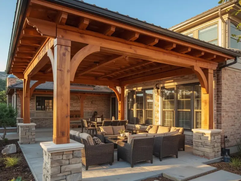 Wood Patio Covers: Traditional Charm and Natural Aesthetics