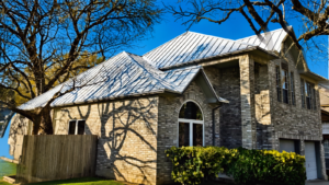 Metal roofing San Antonio installation on a residential Texas home featuring durable metal roof panels designed for heat, rain, wind, and long-term protection.